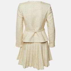 مملوكة مسبقًا فستان جاكيت ميني بوقِل معدني كريمي سيلف بورتريه ميديوم