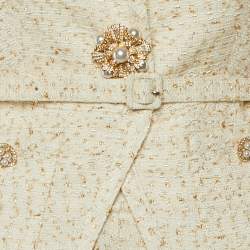 مملوكة مسبقًا فستان جاكيت ميني بوقِل معدني كريمي سيلف بورتريه ميديوم