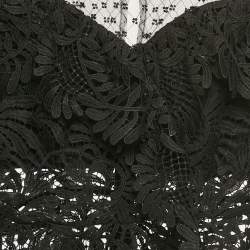 Pre Owned توب سيلف بورتريه أسود بتفاصيل خرز وتول ودانتيل مقاس صغير - إكس صغير