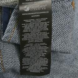 مملوكة مسبقًا فستان ميني سيلف بورتريه قماش جينز أزرق مزين بمقاس صغير جدًا