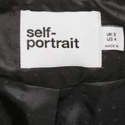 مملوكة مسبقًا Self-Portrait Black Lurex Tweed Cropped Jacket & Mini Skirt Set S