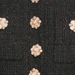 مملوكة مسبقًا Self-Portrait Black Lurex Tweed Cropped Jacket & Mini Skirt Set S