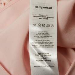 Pre Owned Self-Portrait Pink Guipure Lace Mini Dress M