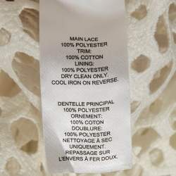 مملوكة مسبقًا فستان سيلف بورتريه ميدي كتف واحد دانتيل جيبوري أبيض مقاس صغير