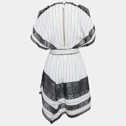 مملوكة مسبقًا فستان ميني سيلف بورتريه مخطط أحادي اللون كريب مناديل مقاس صغير