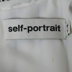 مملوكة مسبقًا فستان ميني سيلف بورتريه مخطط أحادي اللون كريب مناديل مقاس صغير