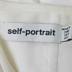 مملوكة مسبقًا Self-Portrait White Taffeta Diamante Trim Mini Dresses M