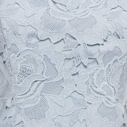 مملوكة مسبقًا Self-Portrait Blue Flower Lace Crystal Detail Mini Dress S