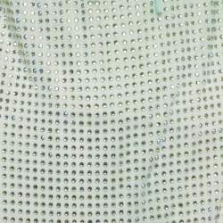 مملوكة مسبقًا فستان ميني مزيّن بالكريستال أومبريه أخضر قماش شبكي سيلف بورتريه مقاس متوسط - ميديم