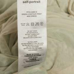 مملوكة مسبقًا فستان ميني مزيّن بالكريستال أومبريه أخضر قماش شبكي سيلف بورتريه مقاس متوسط - ميديم