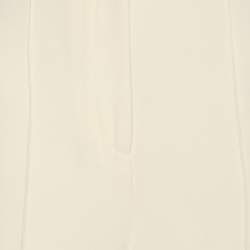 Pre Owned بنطلون واسع سيلف بورتريه قماش كريب كريمي مقاس متوسط (ميديم)