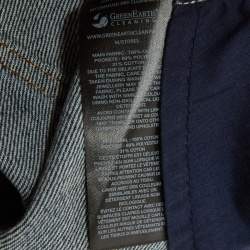 Pre Owned تنورة ميدي سيلف بورتريه دنيم أزرق كارغو مقاس متوسط - ميديوم