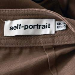 مملوكة مسبقًا Self-Portrait Brown Denim Belted Midi Skirt L