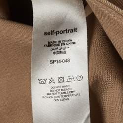 مملوكة مسبقًا Self-Portrait Brown Denim Belted Midi Skirt L