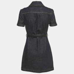 مملوكة مسبقًا Self-Portrait Blue Denim Crystal Trim Mini Dress M