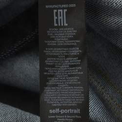 مملوكة مسبقًا Self-Portrait Blue Denim Crystal Trim Mini Dress M