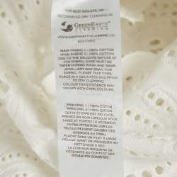 Pre Owned Self-Portrait White Cotton Embroidery Short Sleeve Top M