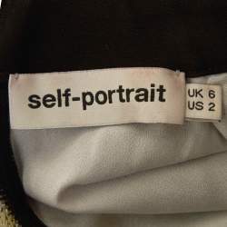 Pre Owned توب سيلف - بورتريه كريب متعدد الألوان مطرز بالزهور مكشكش مقاس صغير - سمول