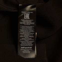 Pre Owned Self-Portrait Black Stretch Crepe Crystal Off-Shoulder Midi Dress XS