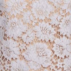 Pre Owned Self-Portrait Lilac Lace Embellished Neck Mini Dress S