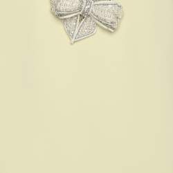 Pre Owned فستان سيلف بورتريه كريستال مرصع كريب أصفر ميني مقاس وسط (ميديم)