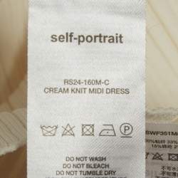 Pre Owned Self-Portrait Cream Rib Knit Midi Dress S