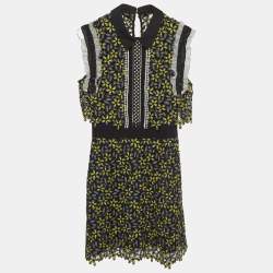 مملوكة مسبقًا Self-Portrait Multicolour Guipure Lace Eleina Sculpted Daisy Mini Dress M