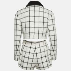 مملوكة مسبقًا جاكيت فرو توييد مربعات أوف وايت وبوكسر صغيرة سيلف بورتريه صغيّرة