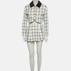 مملوكة مسبقًا جاكيت فرو توييد مربعات أوف وايت وبوكسر صغيرة سيلف بورتريه صغيّرة