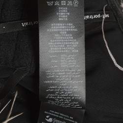 Pre Owned Self-Portrait Black Sequin Feather Off shoulder Crop Top S