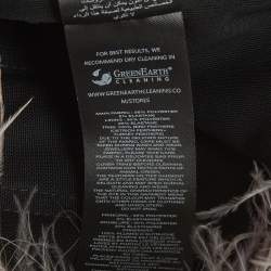 Pre Owned Self-Portrait Black Sequin Feather Off shoulder Crop Top S