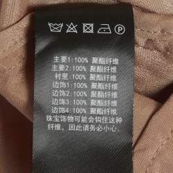 Pre Owned Self-Portrait Pink Guipure Lace Flared Midi Dress XS