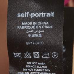 Pre Owned Self-Portrait Burgundy Guipure Lace Off Shoulder Mini Dress S