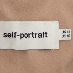 Pre Owned Self-Portrait Black Crepe and Lace Frill Asymmetric Jumpsuit L