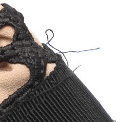 Pre Owned Self-Portrait Black Crepe and Lace Frill Asymmetric Jumpsuit L