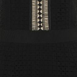 مملوكة مسبقًا Self-Portrait Black Guipure Lace Tiered Midi Dress S