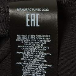 Pre Owned فستان ميني سيلف بورتريت أسود كريب وشبك مع فيونكة مقاس صغير