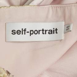 Pre Owned Self-Portrait Pastel Pink/Yellow Satin One Shoulder Mini Dress S