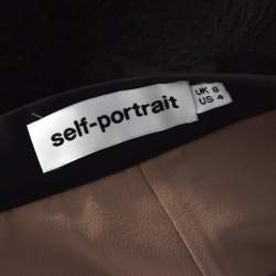 Pre Owned Self Portrait Black Embroidered Organza and Lace High Waist Flared Trousers S