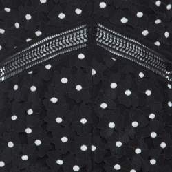 Pre Owned Self Portrait Black Daisy Dot Lace Jumpsuit M