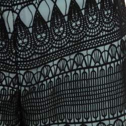 Pre Owned Self-Portrait Black Sheer Guipure Lace Culottes S