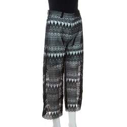 Pre Owned Self-Portrait Black Sheer Guipure Lace Culottes S