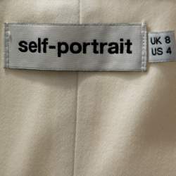 Pre Owned Self Portrait White Cotton One Shoulder Corset Belted Mini Dress S