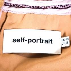 مملوكة مسبقًا فستان سيلف بورتريت ميني بليز حافة مكشكشة قصة دانتيل متعدد الألوان M