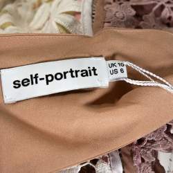 Self Portrait Multicolor 3D Floral Guipure Lace Peplum Top M