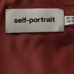 Pre Owned توب سيلف بورتريه قطيفة وردي بكشكشة أوف شولدر مقاس متوسط (ميديوم)