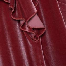 Pre Owned توب سيلف بورتريه قطيفة وردي بكشكشة أوف شولدر مقاس متوسط (ميديوم)