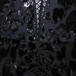 Pre Owned Self Portrait Black Metallic Leopard Devore Pleated Mini Dress L