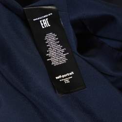 Pre Owned Self Portrait Black Metallic Leopard Devore Pleated Mini Dress L