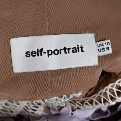 Pre Owned Self Portrait Pale Lilac Guipure Lace Sleeveless Midi Dress M